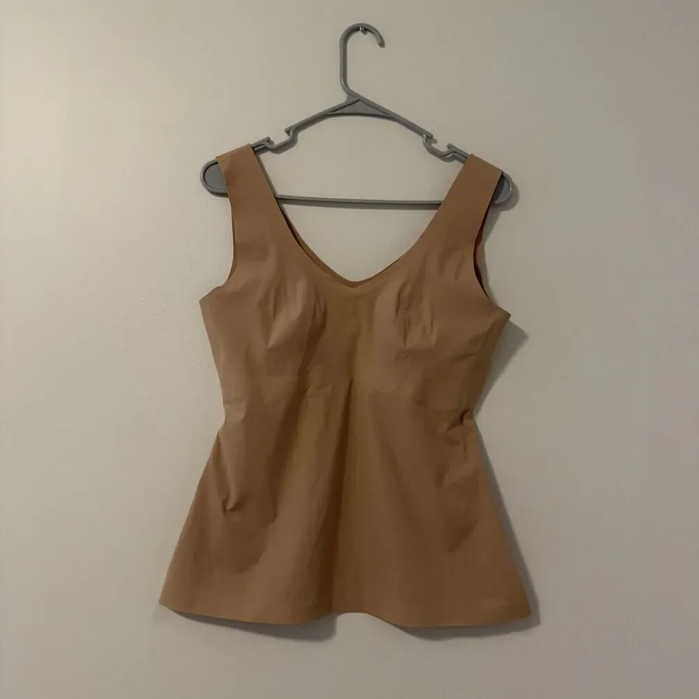 Knix Luxe Lift Evolution Tank V Neck Wide Strap Nude Seamless - XL